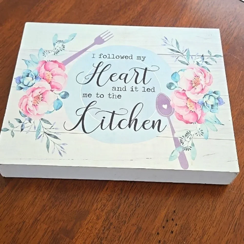 Kitchen Signs Farmhouse Kitchen Wall Decor Rustic Home Art Heart Lead To The